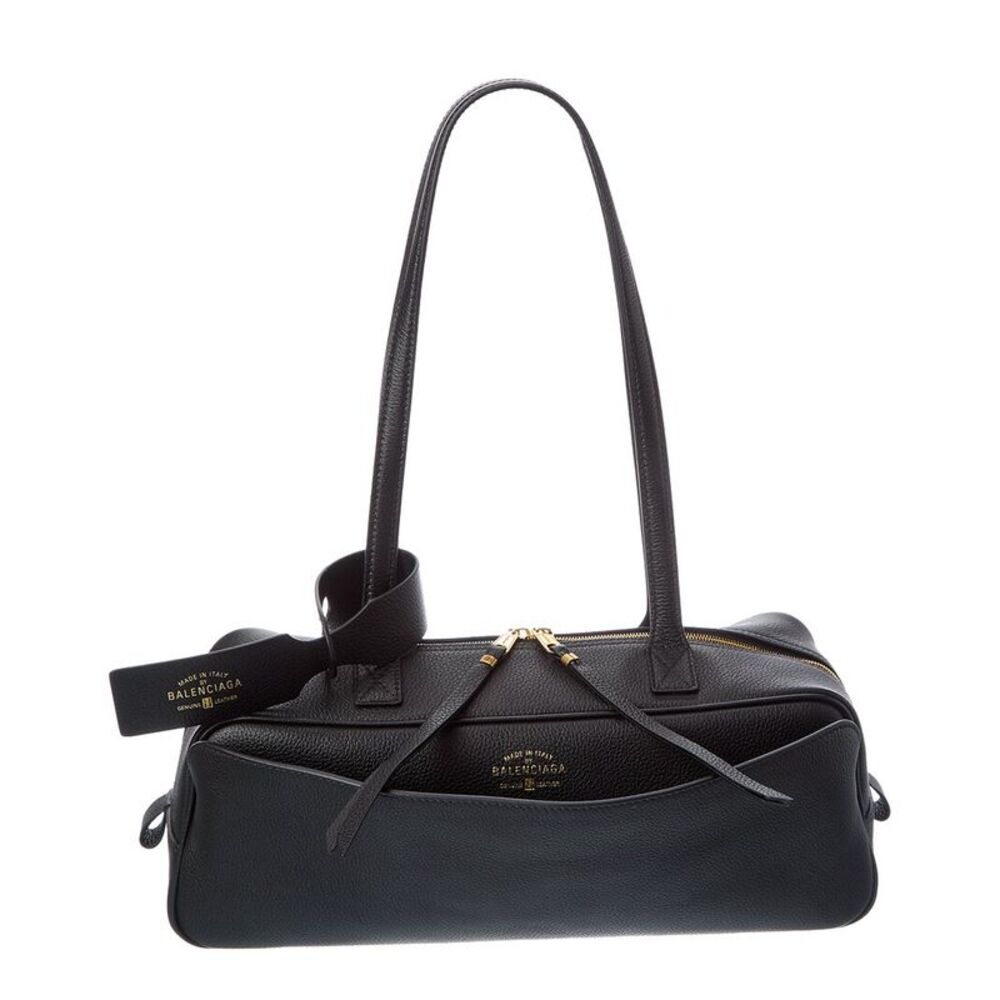 Balenciaga Leather Shoulder Bag, Black